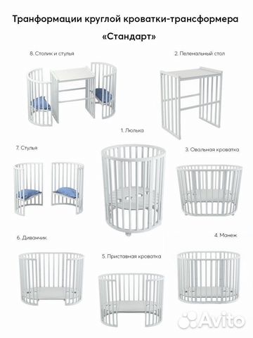 Детская кроватка трансформер 7в 1