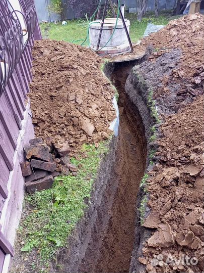 Колодец канлизацияшамботраншея