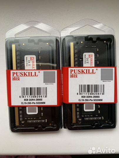 Оперативная память для ноутбука puskill DDR4 8 гб