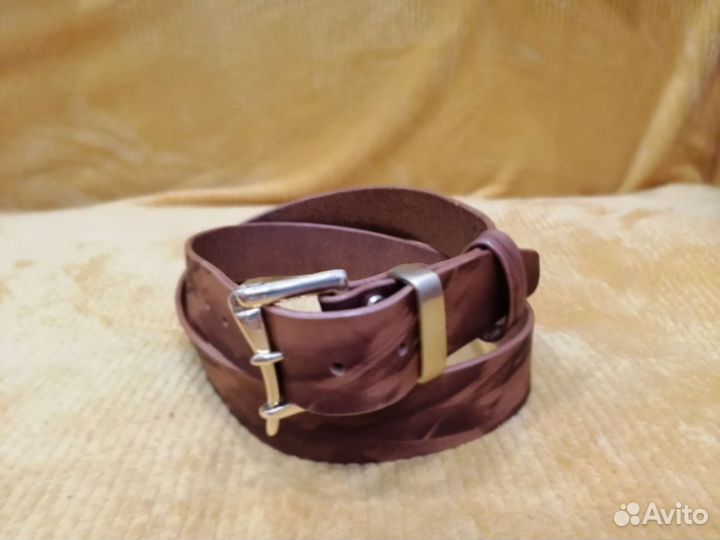 Мужской кожаный ремень, ремень ручной работы