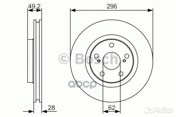 Диск тормозной перед 0986479S22 Bosch