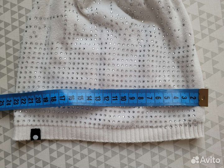 Шапка женская хлопок со стразами