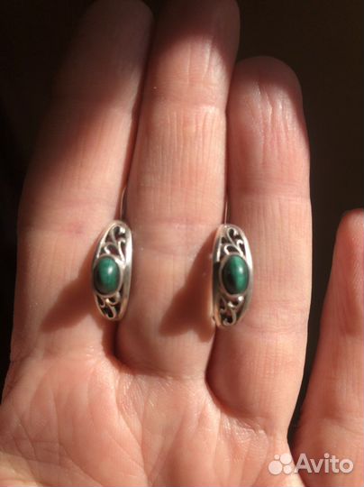 Серебряное кольцо, серьги СССР