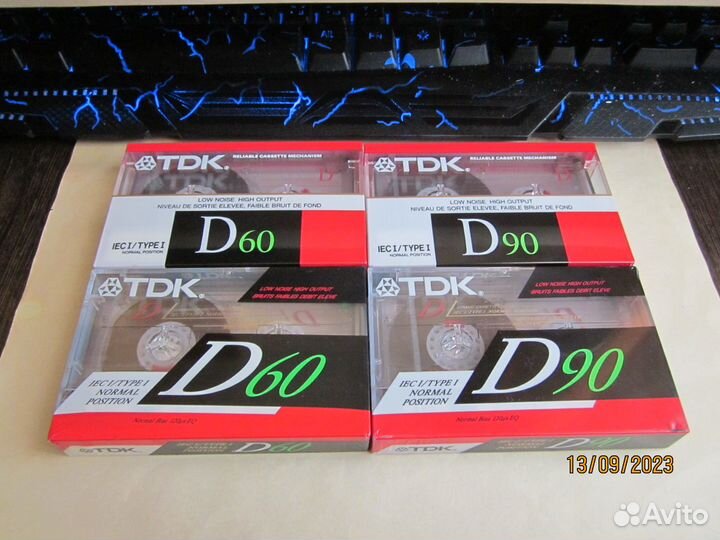 Аудиокассеты TDK D60 и TDK D90, рынок США, 4 штуки