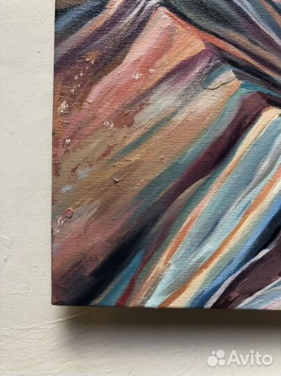 Картина маслом «радужные горы»