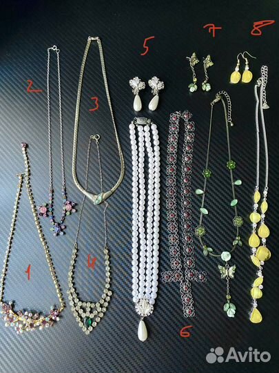 Украшения винтаж комплект колье серьги