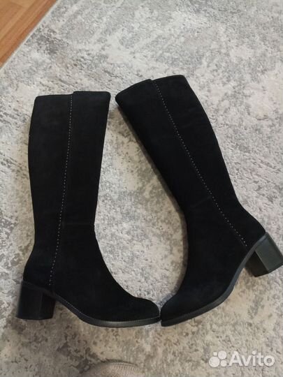 Сапоги женские натуральная замша демисезонные