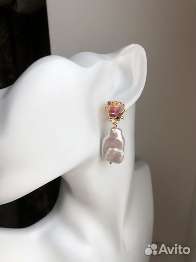 Шикарные серьги жемчуг