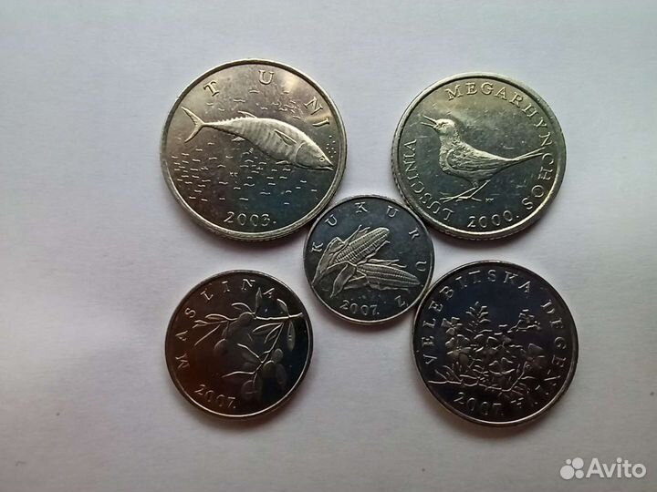 Куны монеты набор 5 штук Хорватия
