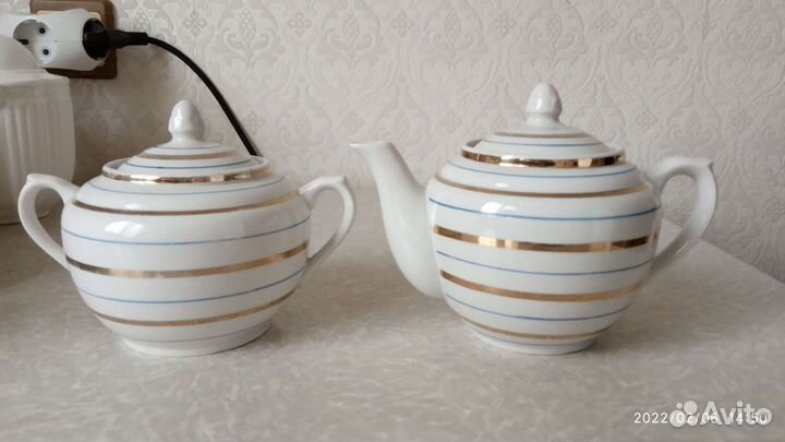 Чайник, сахарница.фарфор.Вербилки.1954-1965г