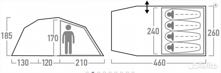 Палатка 4-местная Trenton 4. Новая
