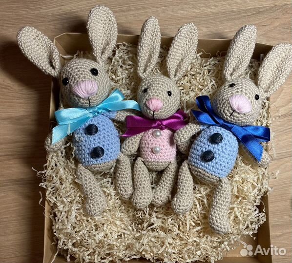 Заяц Зайчик Вязанная игрушка