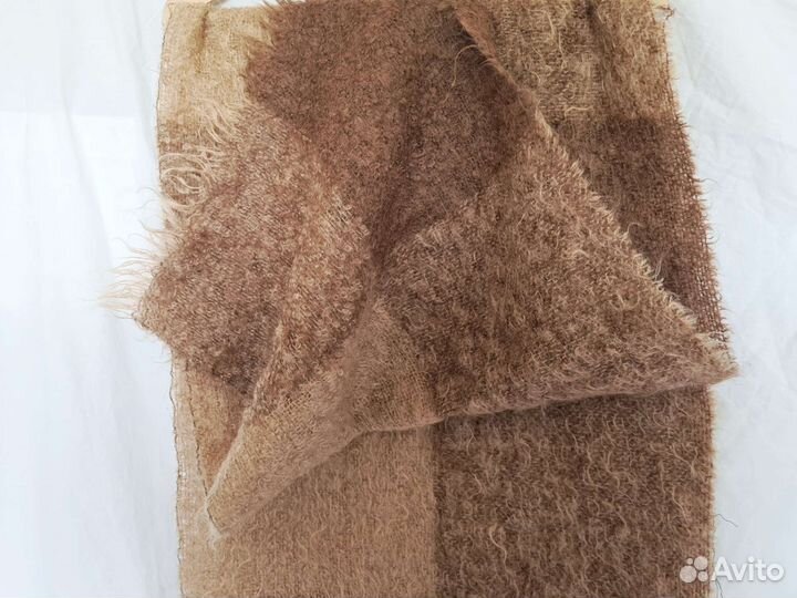 Винтажный мохеровый шарф палантин в клетку