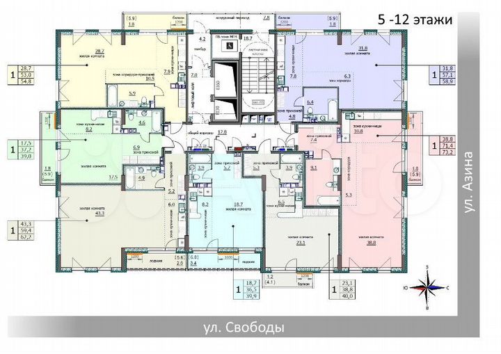 3-к. квартира, 54,8 м², 10/12 эт.