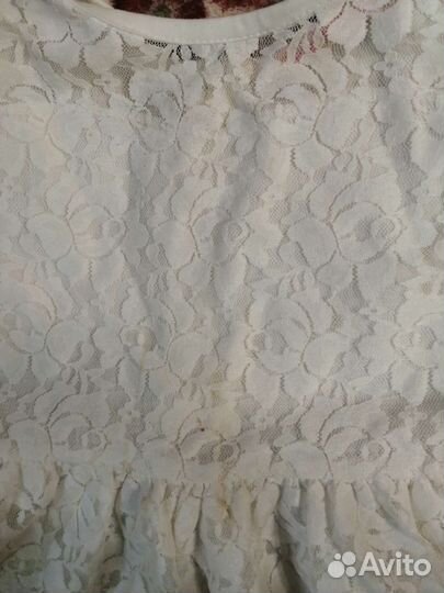 Платье для девочки белое кружевное 130 см