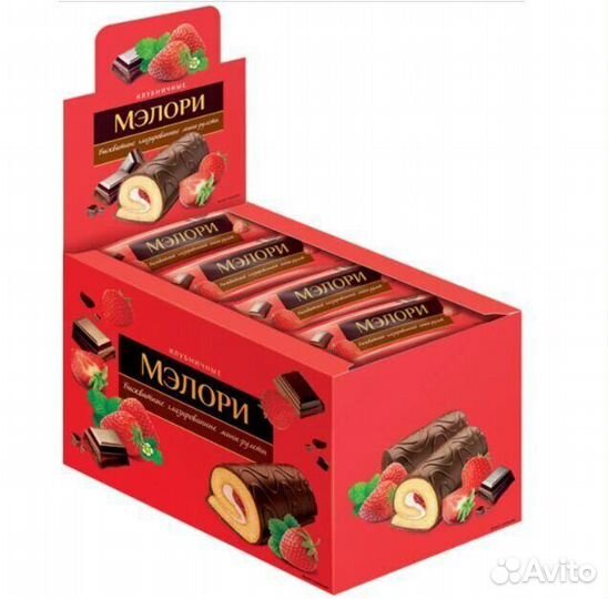 Мини-рулет Мэлори бисквитный с Клубничной начинкой