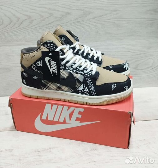 Кроссовки nike travis scott sb dunk mid зимние