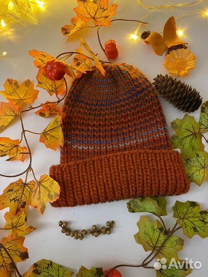 Шапка вязаная ручная работа