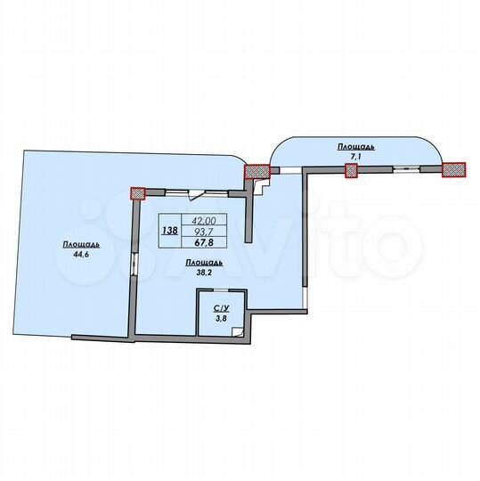 Своб. планировка, 238,7 м², 8/9 эт.