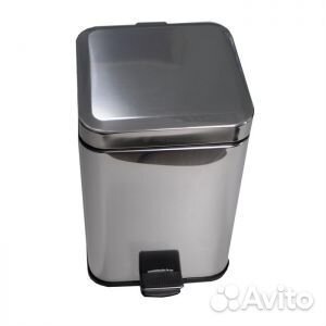 Урна квадратная из нержавеющей стали с педалью 12л