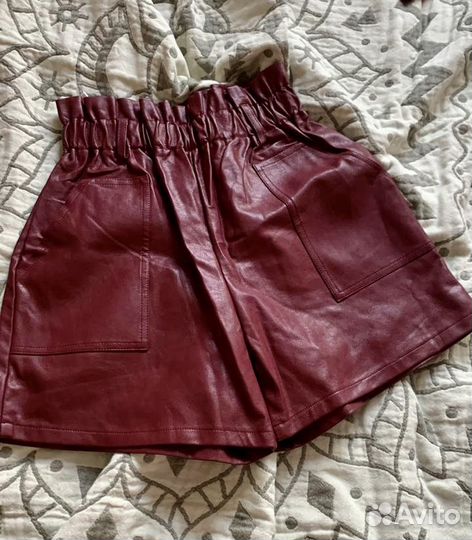 Шорты экокожа