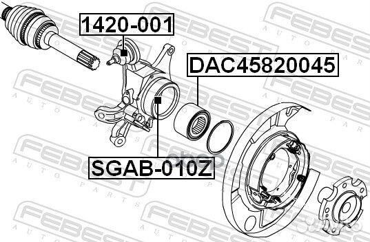 Подшипник ступ.ssangyong kyron/rexton/rodius 01