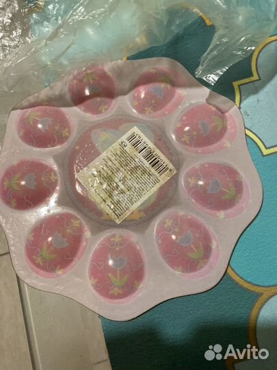 Тарелка доя пасхальных яиц и кекса