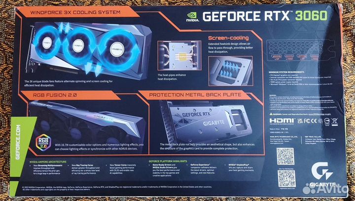 Видеокарта gigabyte GeForce RTX 3060 gaming OC