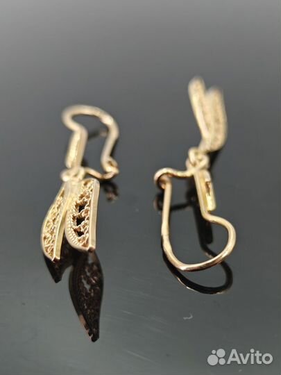 Советские золотые серьги СССР 585