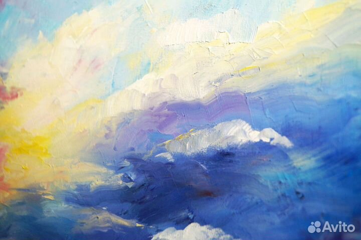 Картина маслом море на холсте 40х50 см