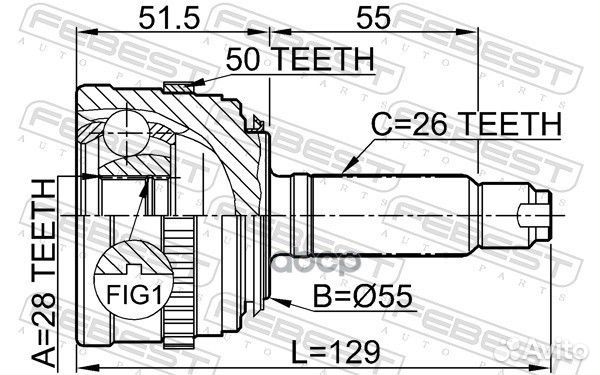 Шрус внешний перед прав/лев 0310035A50 Febest