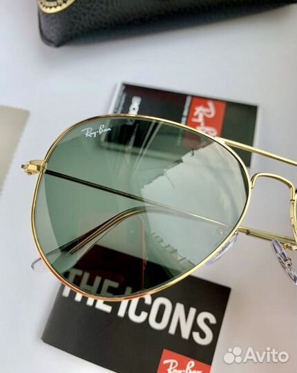 Очки ray ban aviator зеленые