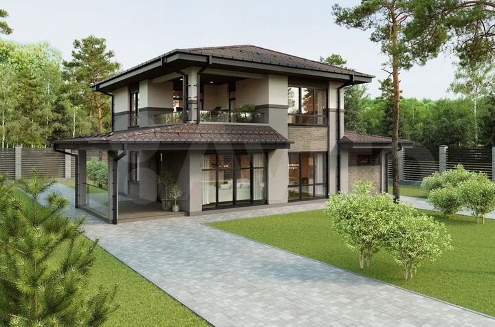 Коттедж 210 м² на участке 9 сот.