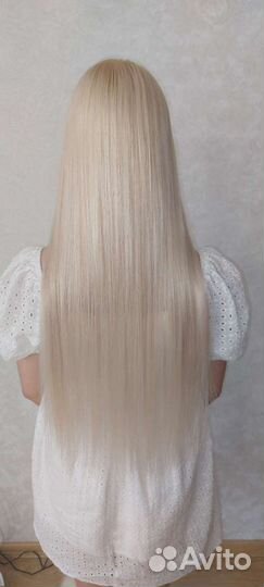Волосы блонд+ работа 55-60 см lux
