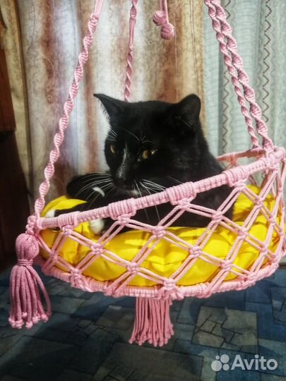 Гамак для кошек макраме