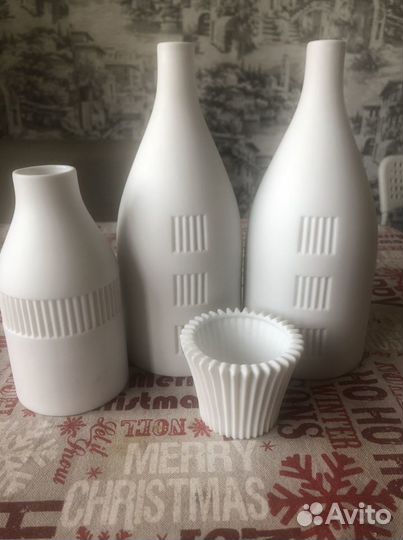 Вазы(2 шт), подсвечники(2 шт). Икеа