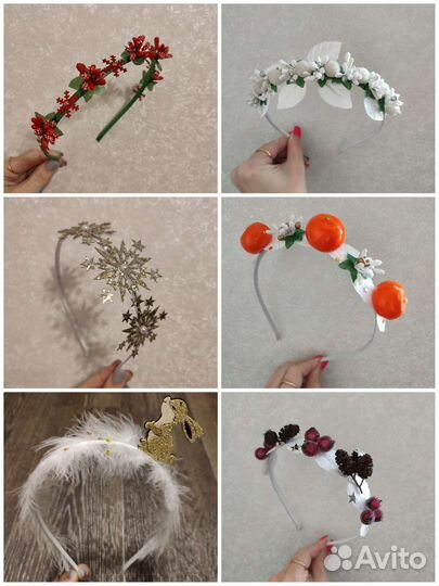 Ободки, заколки Новогодние. На ёлку, утренник, Нг