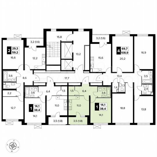1-к. квартира, 38,4 м², 16/23 эт.