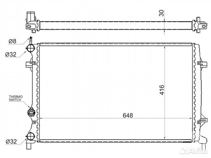 Радиатор охлаждения двигателя Volkswagen Jetta
