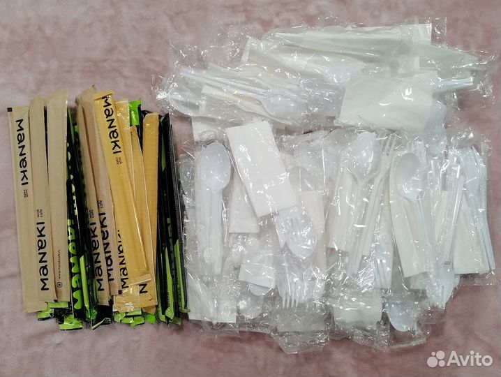 Набор одноразовых приборов+палочки для суши(150шт)