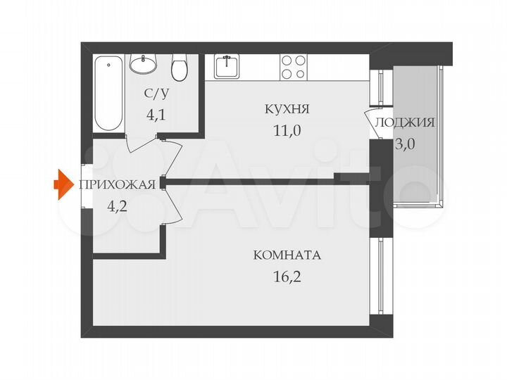 1-к. квартира, 35,5 м², 14/24 эт.