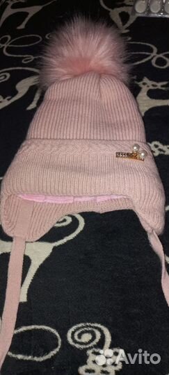 Шапка зимняя на завязку для девочки