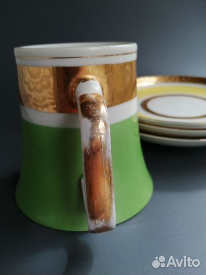 Чайные пары лфз жёлтое зелёное крытье позолота