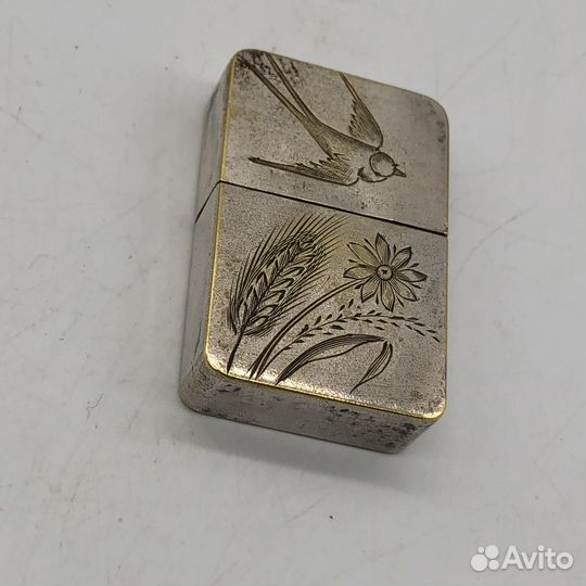 Старинная латунная зажигалка, винтаж