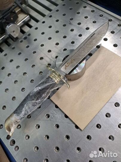 Нож финка Дамаск ножны из натуральной кожи