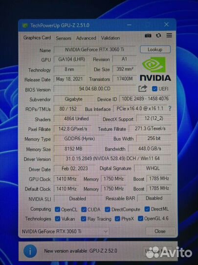 Видеокарта Gigabyte rtx 3060 ti aorus elite