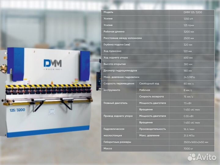 Листогибочный гидравлический пресс DMM 125/3310