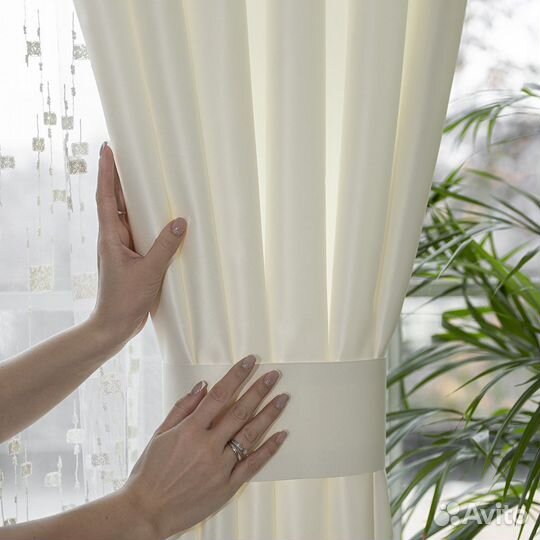 Шторы сатен Адора жемчужный