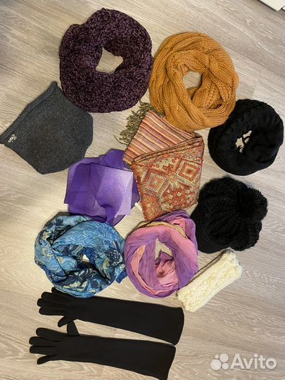 Шарфы платки палантины шапки перчатки