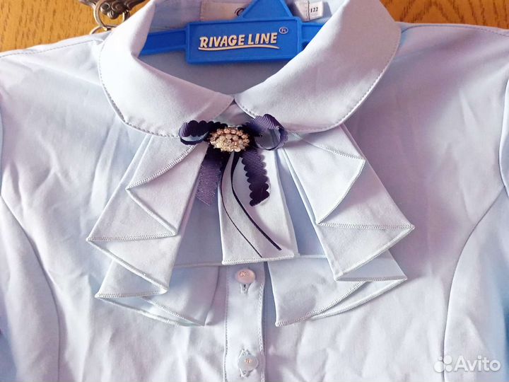 Блузка школьная голубая